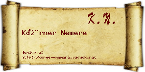 Körner Nemere névjegykártya